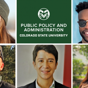 Five students with CSU MPPA logo